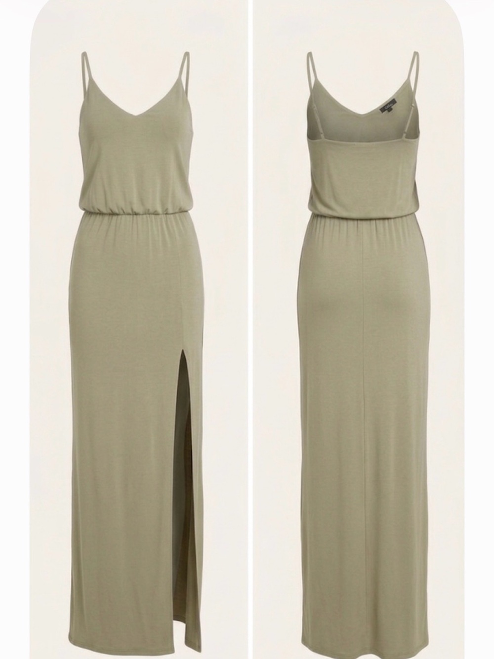 Lulus olive green spaghetti strap maxi dress